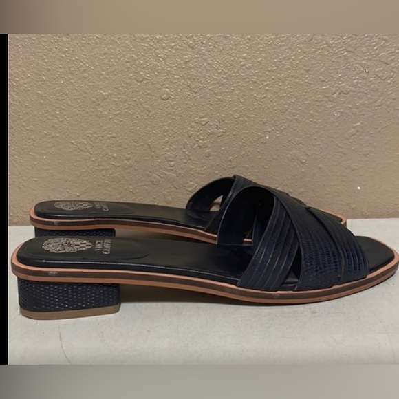 Vince Camuto Black Square Heel Slide Sandals Women’s 9.5 - Picture 2 of 5